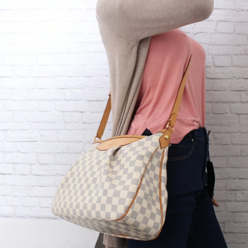 Louis Vuitton Damier Azur Siracusa MM Shoulder Bag